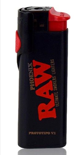 RAW Lighter with wind shield and poker phoenix black
