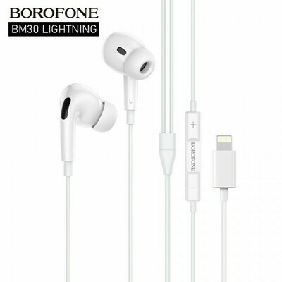 Наушники с микрофоном Borofone BM30 Lightning Наушники с микрофоном Borofone BM30 Lightning