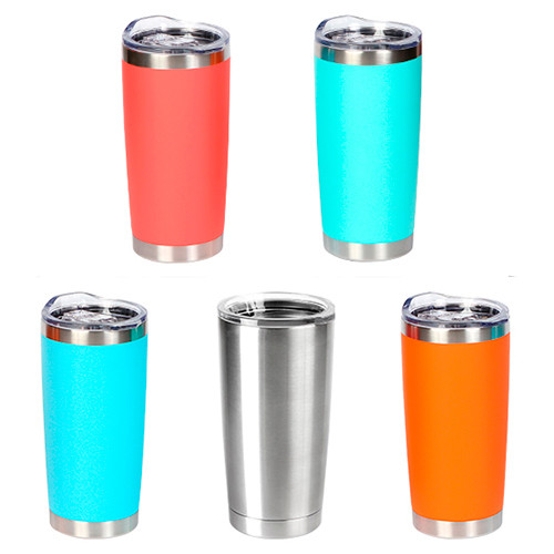 VASO DE ACERO INOXIDABLE DOBLE PARED CON TAPA TRANSPARENTE