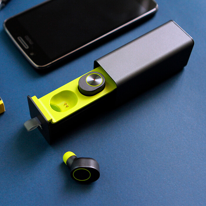 Audífonos inalámbricos bluetooth con estuche metálico