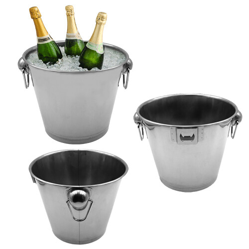 Hielera de acero inoxidable en forma de cubeta. CHANDON