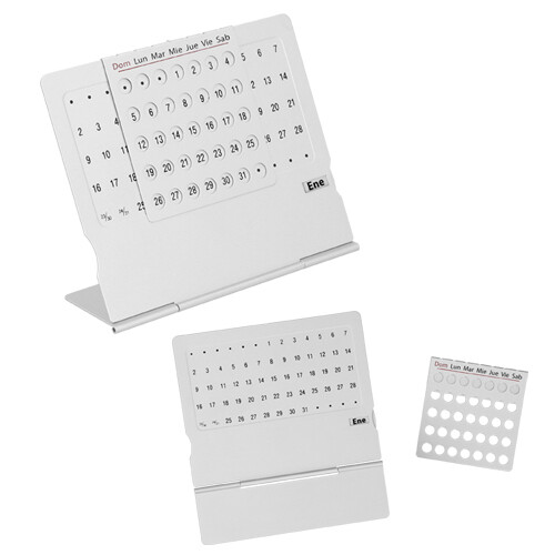 Mini calendario con base, rejilla movible. CALENDO