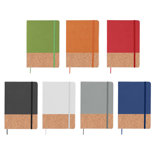 Libreta de poliuretano con detalle de corcho. MAPLE