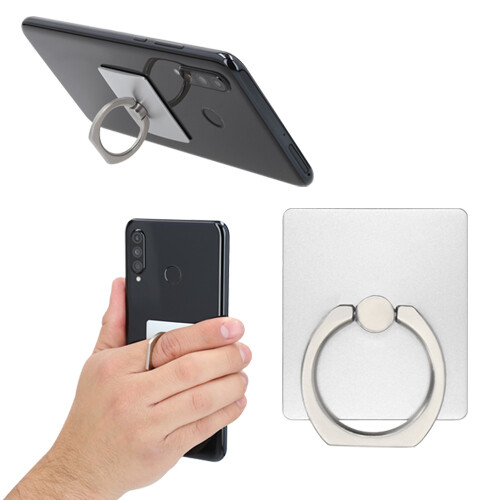 Popsocket rectangular de plástico con anillo metálico. LASH