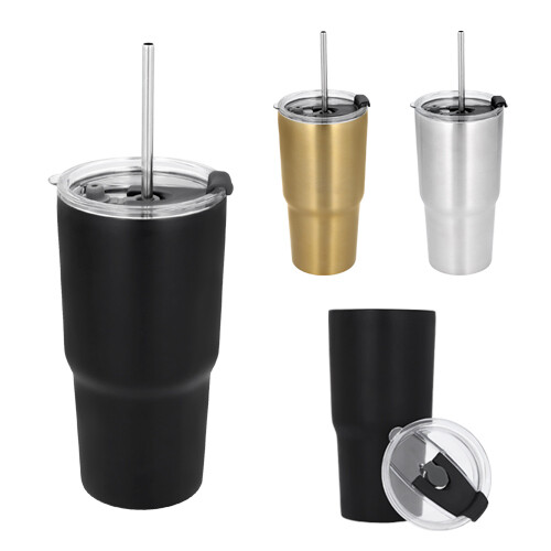 Termo con doble pared de acero inoxidable con tapa. KAO