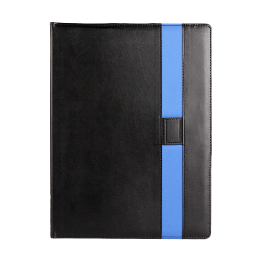 CARPETA DE CURPIEL CON BLOCK Y DIVISIONES