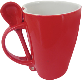 Taza corazón con cuchara