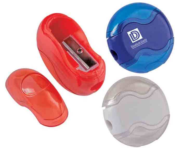 Estuche circular, sacapuntas. Floty