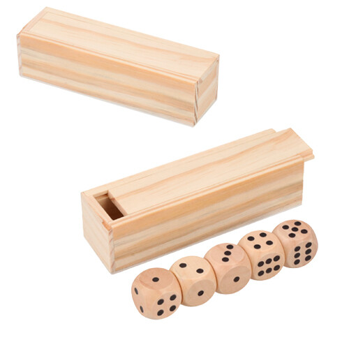 Juego de 5 dados de madera CRAPS