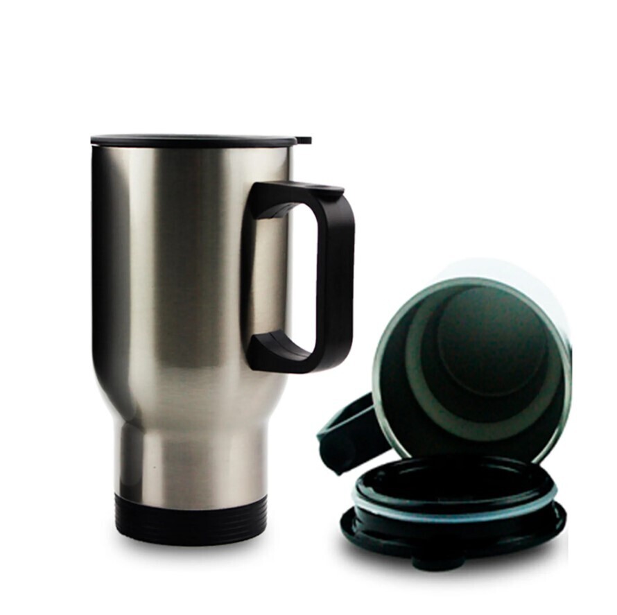 Termo Acero auto 14oz Plata