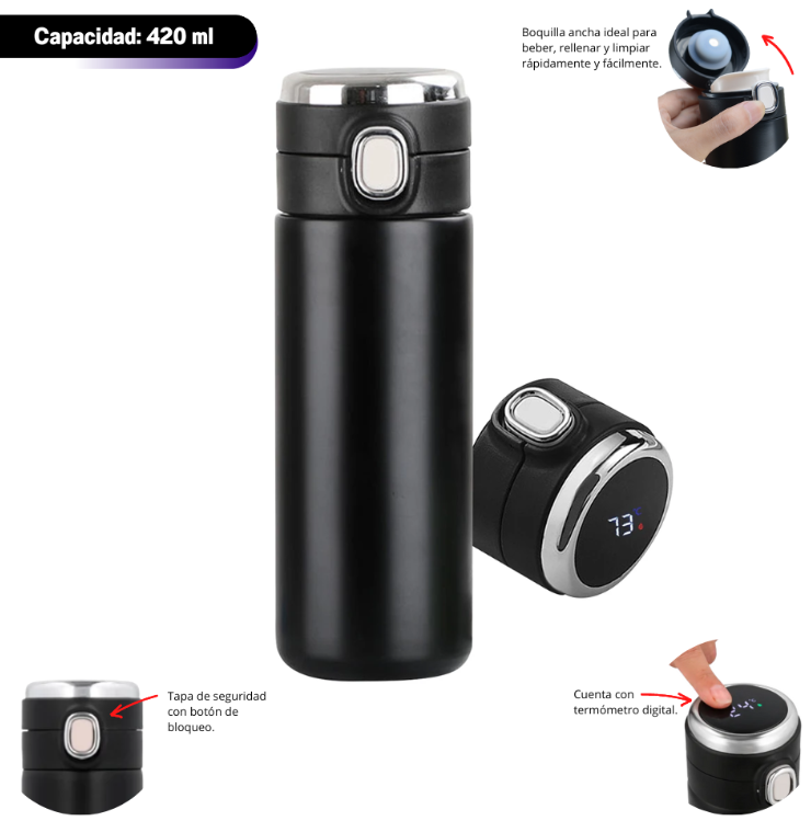 TERMO DIGITAL YOGA CAPACIDAD DE 420 ML