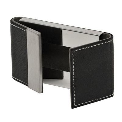 PORTA TARJETAS DE PIEL CON METAL