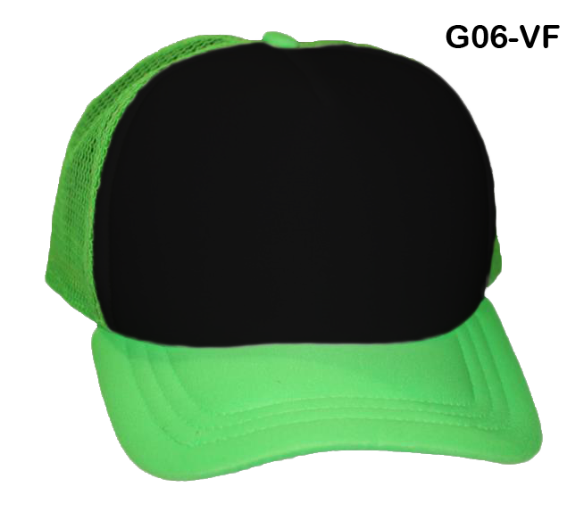 Gorra de malla verde neon frente negro