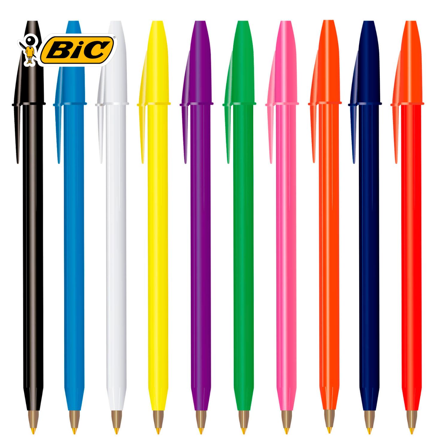 Bolígrafo de plástico sólido de punto medio ROUND TN BIC