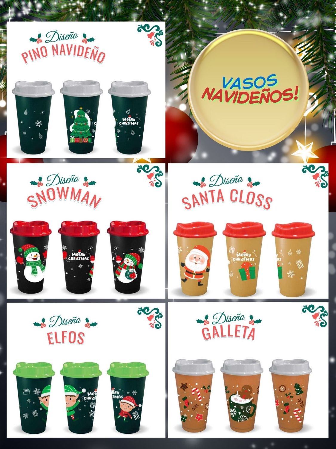 Vaso Cafetero Navideño