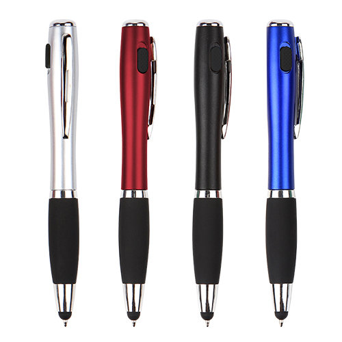 BOLIGRAFO METALICO CON TOUCH, LAMPARA Y GRIP