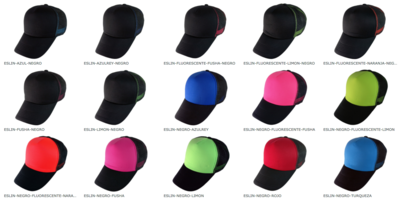 Gorra de malla y esponja Trucker CON FRENTE DE COLOR Importada