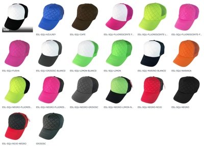 Gorra de malla y esponja CON FRENTE BLANCO Importadas (Min. 300 piezas)