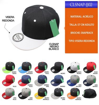 Gorra Snapback Visera plana redonda