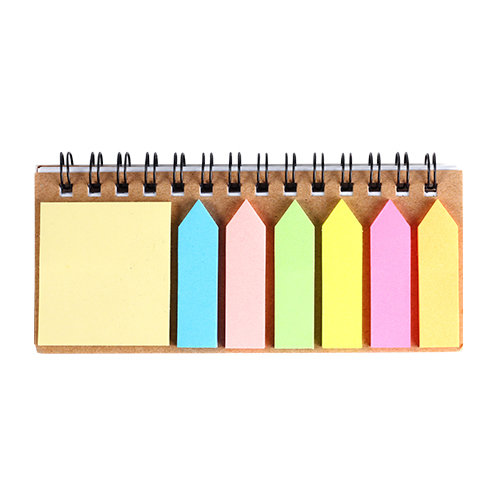 LIBRETA ECOLOGICA CON NOTAS ADHESIVAS Y BANDERINES