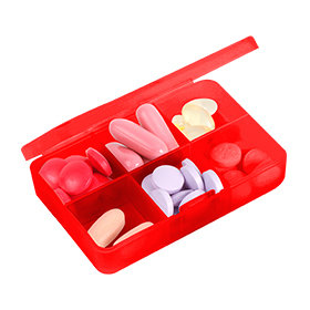 PASTILLERO CON 6 COMPARTIMENTOS