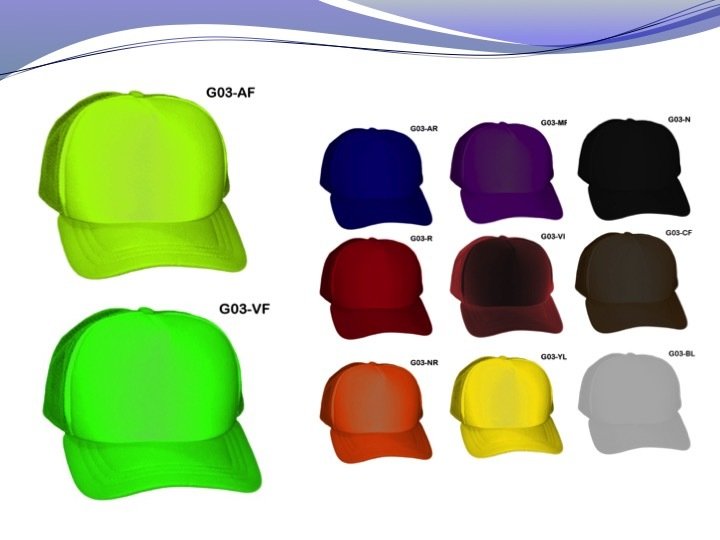 Gorras de malla trucker TODA DE UN SOLO COLOR Importadas