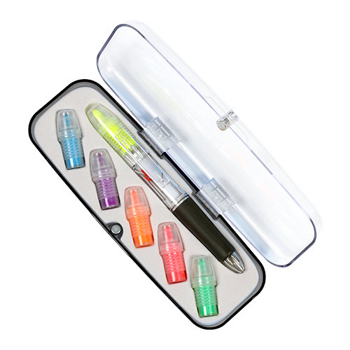 SET DE PLUMA CON 3 TINTAS Y 6 PUNTAS DE MARCATEXTOS