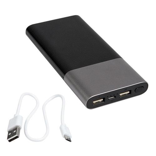 POWER BANK FABRICADA EN ALUMINIO CON 2 SALIDAS