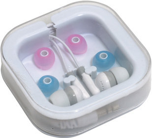Auriculares de chícharo color blanco