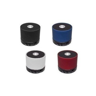 BOCINA  BLUETOOTH METÁLICA CON ACABADO RUBBER Y DIFUSOR DE SONIDO