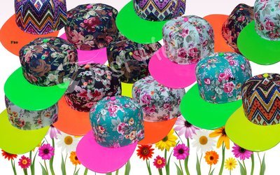 Gorra Snapback Floreada Colores Neón
