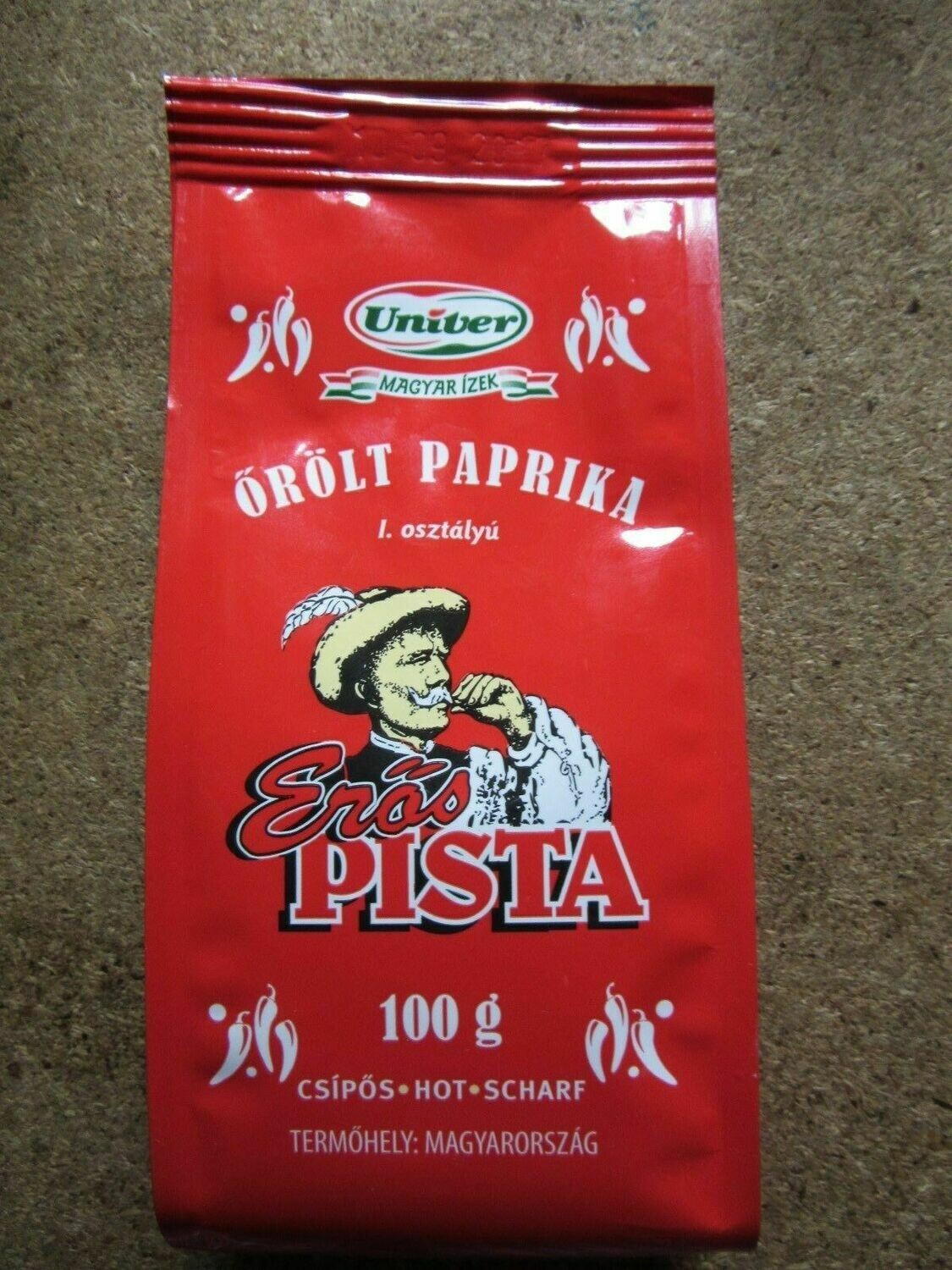 UNIVER HUNGARIAN GRINDED HOT PAPRIKA POWDER 100g (3.52 Oz) FIRST CLASS PRODUCT