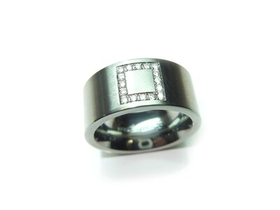 Stahlring mit 16 Brillanten HAE-Ring-Stahl-16BR-Sale