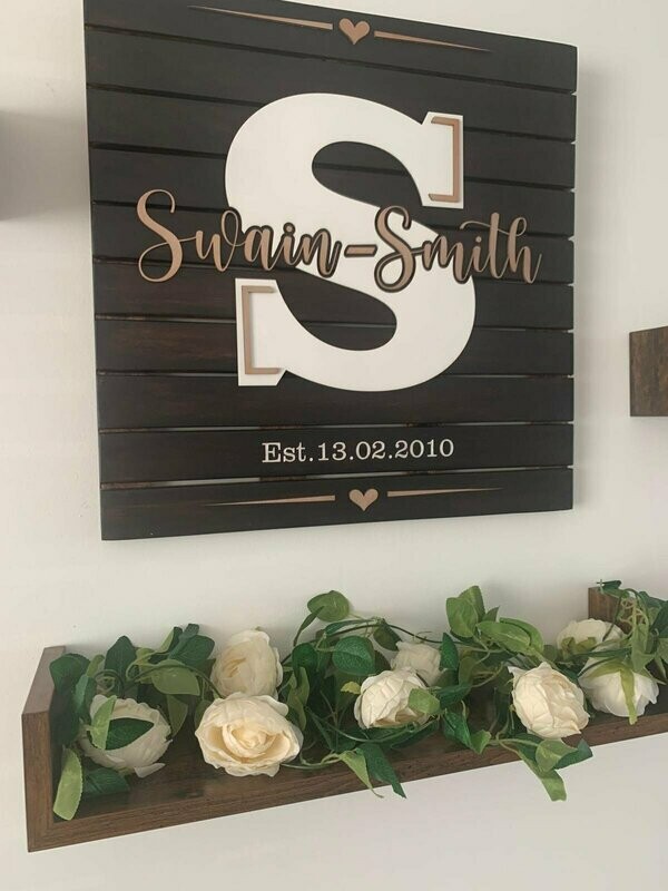 Family Initial Plaque
