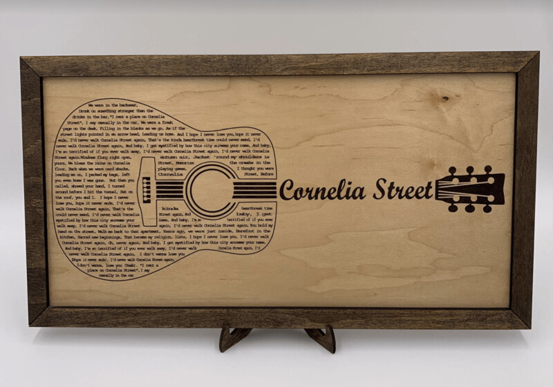 Wood Guitar Song Lyrics Sign