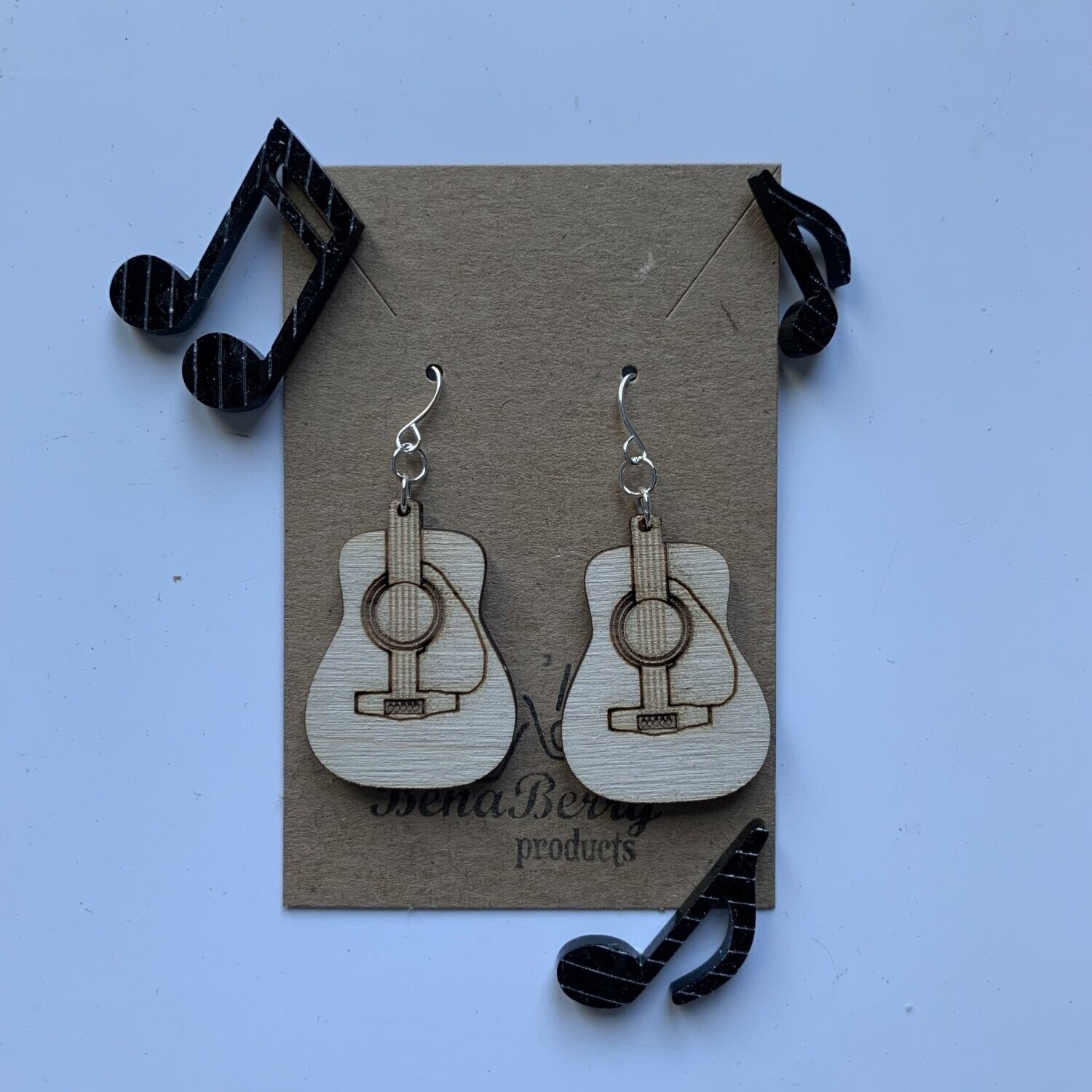 Guitar Themed Dangling Earrings