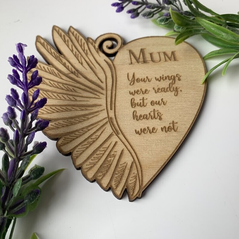 Winged Memorial Heart