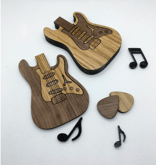 DIGITAL LASER FILE - Electric Guitar Plectrum box, SVG/DXF