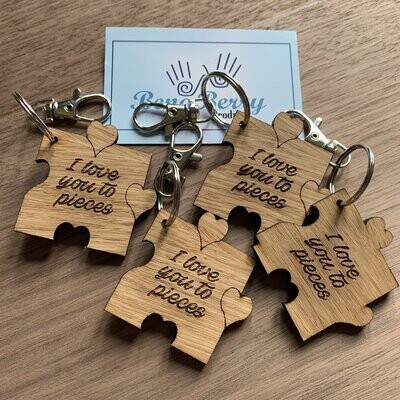 Heart Puzzle Piece Key Rings