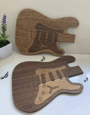 DIGITAL LASER FILE - Guitar Plaque SVG, DXF