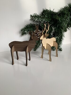DIGITAL LASER FILE - 3D Christmas Reindeer decor SVG, DXF