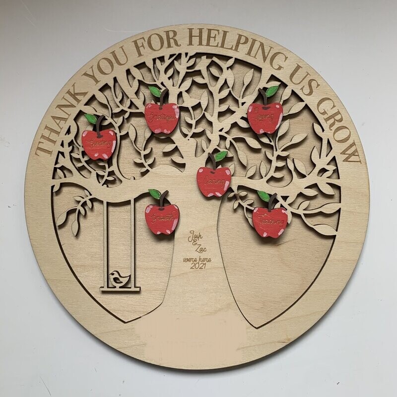 DIGITAL LASER FILE -  Class Apple tree and swing  SVG/DXF
