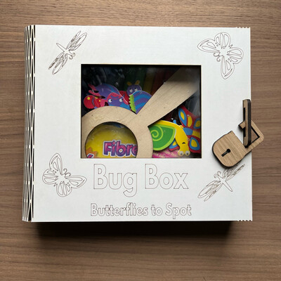 Bug Spotting box set - complete with pens, magnifying glass, stickers, 3d bugs and Book