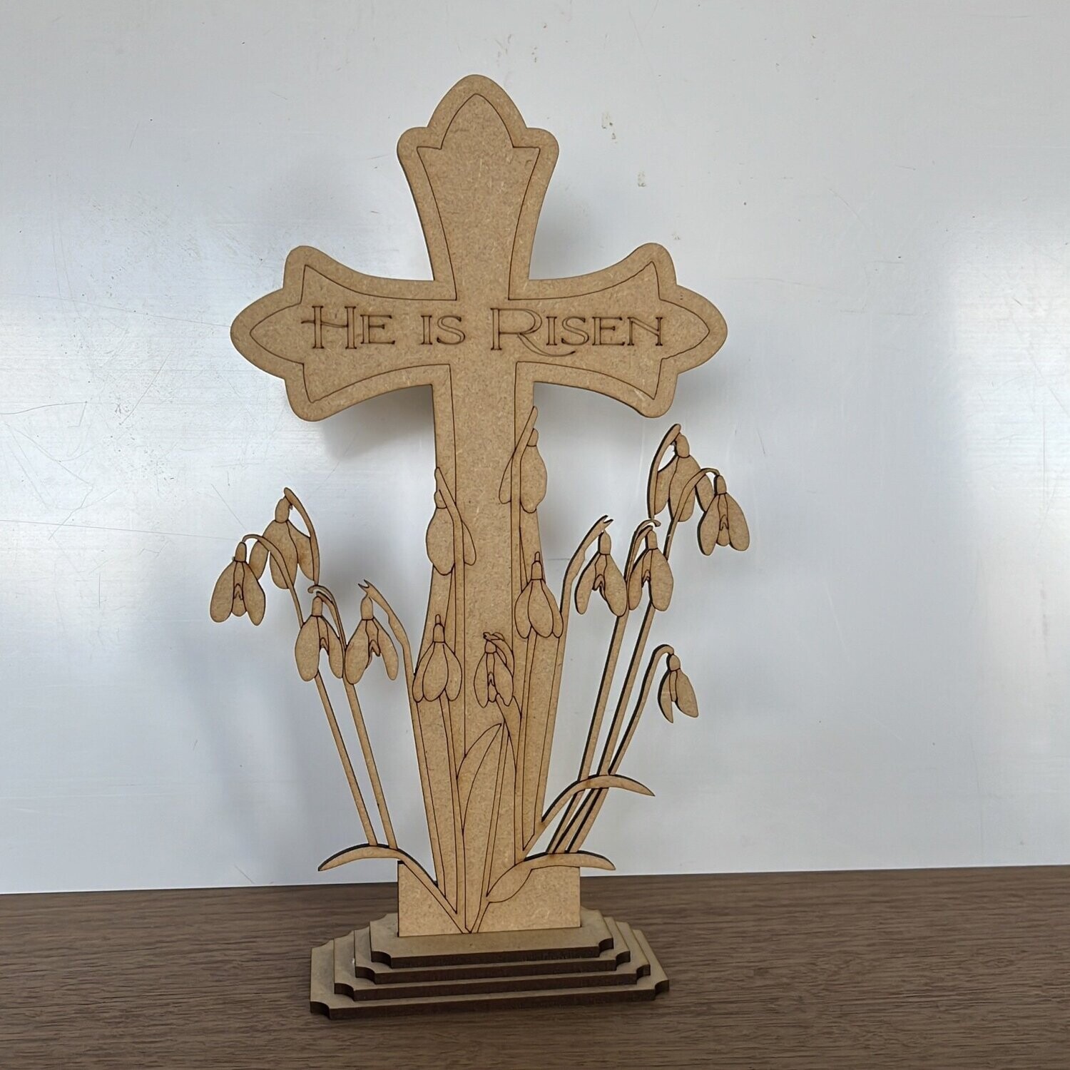 DIY Easter Snowdrop Cross ' He is Risen"