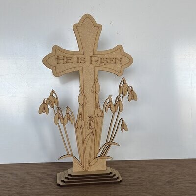 DIY Easter Snowdrop Cross ' He is Risen