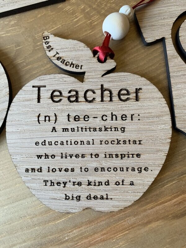 Teachers Apple  Christmas ornament