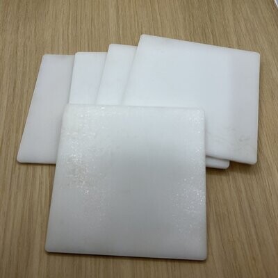 10cm x 10cm White Acrylic Square - Pack of 5