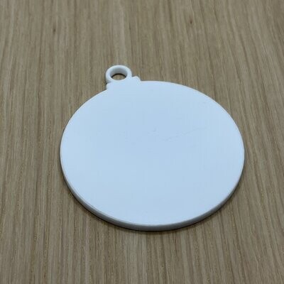 7cm Bauble White Acrylic - Pack of 5