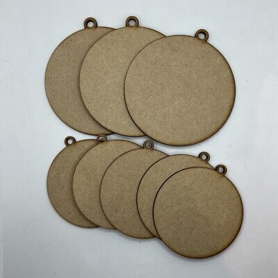 Mixed Pack Bauble MDF - Pack of 8