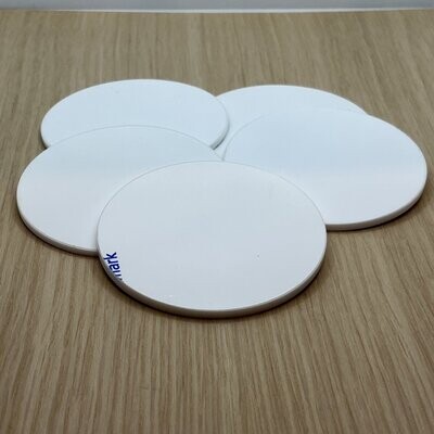 8cm Disc White Acrylic - Pack of 5